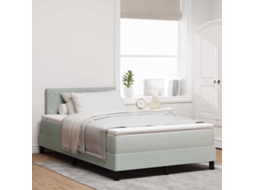 Vidaxl Cama Box Spring Led Cinzento-claro 120 X 190 Cm Veludo