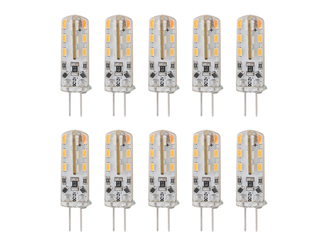 2026 10 Peças de Bombilla Led G4 1.5w Dc12v Branco Quente 3000k 110lm para Iluminação de Armários e Pátio