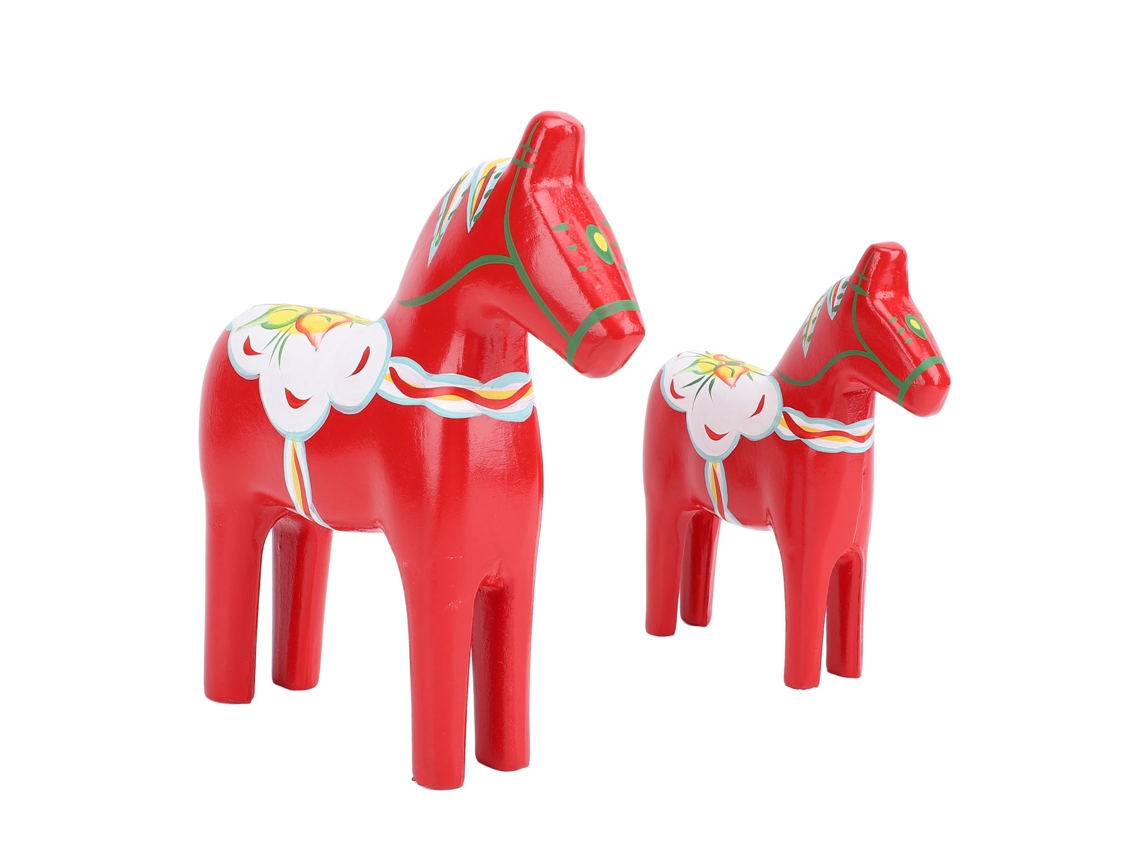 Figura De Cavalo De Madeira Sueco Da Laxiscreed Para Decoração E Coleção