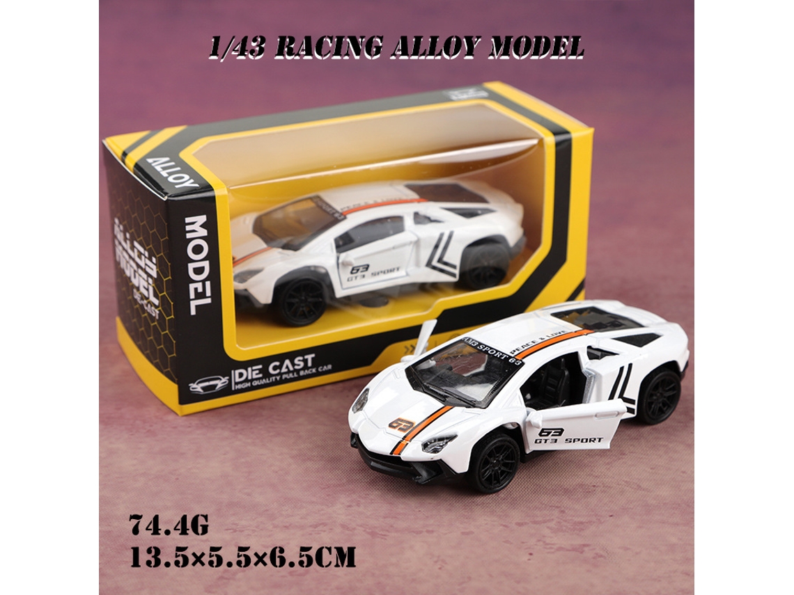 Miniatura de Carro em Liga Metálica, Escala 1/43, com Mecanismo de Fricção, Brinquedo Infantil. MDUG