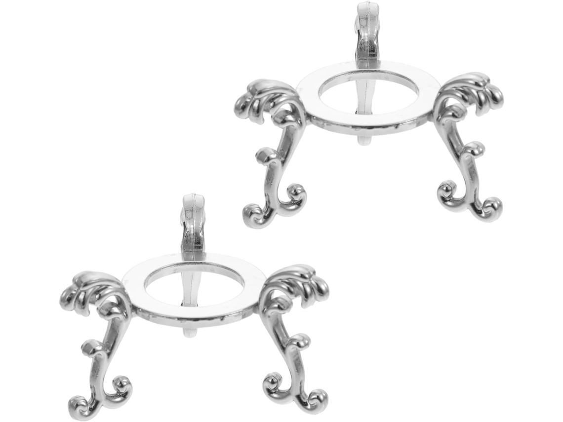 Suporte De Ferro Para Bolas Cristal Kichvoe, Conjunto De 2 Peças, Tamanho Grande, Cor Prata, Base Criativa Para