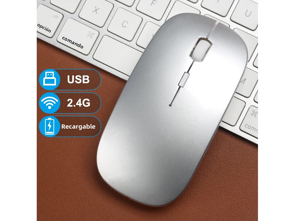 (branco 1) Mouse Gamer Sem Fio Recarregável 2.4g Usb Compatível Com Bluetooth