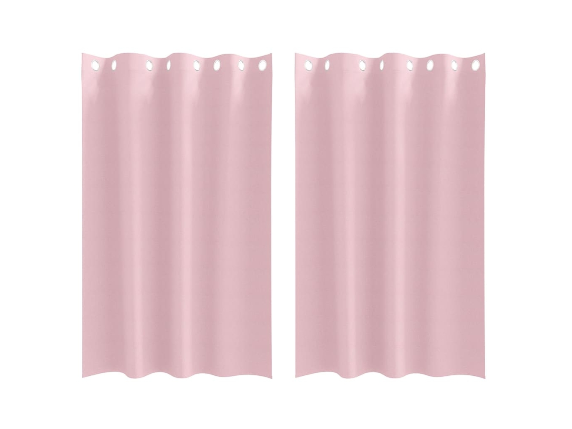 Vidaxl Cortinas Blackout Com Argolas 2 Unid. Rosa Bebé 175 X 140 Cm
