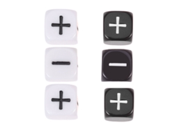 6 Dados Blancos Y Negros Con Signos Más/menos
