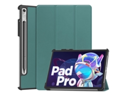 Capa Para Tablet Lurelia, Compatível Com Lenovo Legion Tb 320fc 2023, Verde Escuro, Couro Sintético, Dobrável Com Suporte