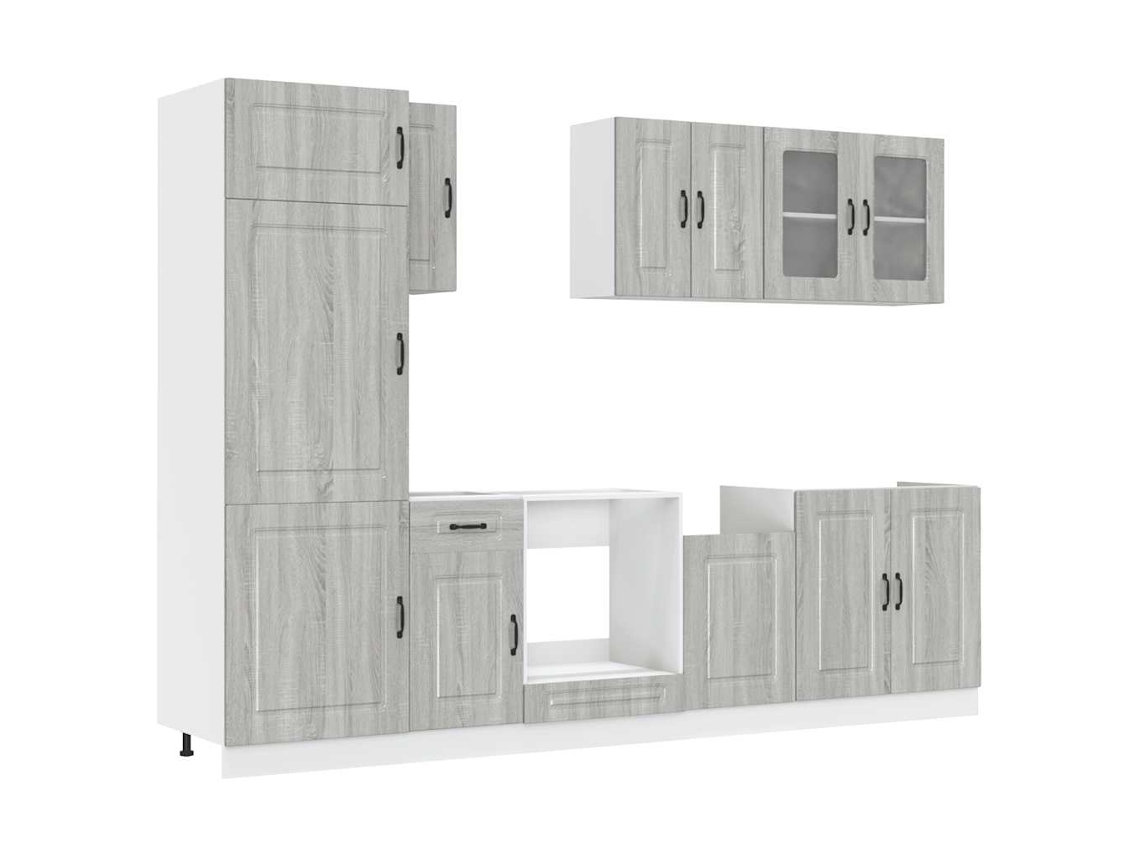 Kitchen Cabinet Set, Kitchen Cabinet Sets Vidaxl Cinzeto Madeira Processada (n/a)