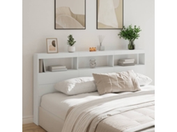 Vidaxl Armário De Cabeceira Com Luzes Led 200x17x102 Cm Branco