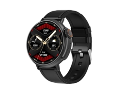 Smartwatch MT30 com pulseira de couro com tela HD de 1,6'' suporta chamadas de voz/monitoramento de oxigénio no sangue (preto)