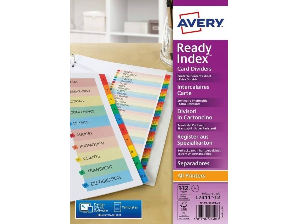 Separadores Papel AVERY 173650