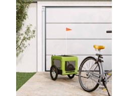 Vidaxl Reboque De Bicicleta P/ Animais Tecido Oxford/ferro Verde/preto