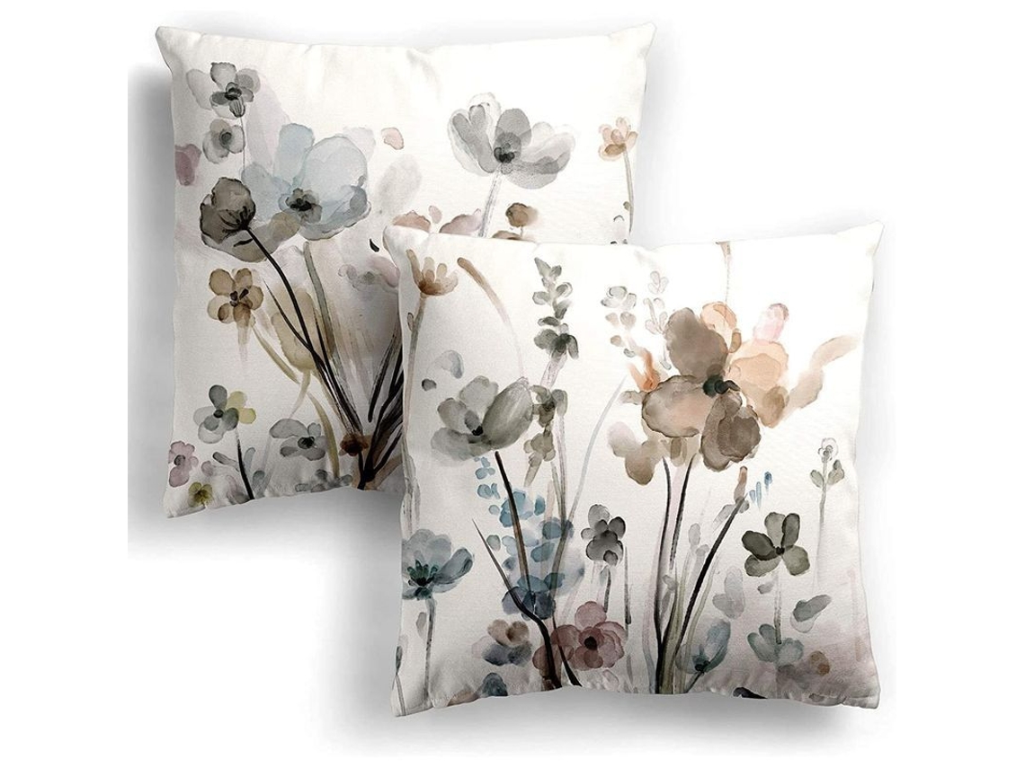 Capinha de Travesseiro Nova Line floral, decorativa, quadrada, para sofá, quarto, carro