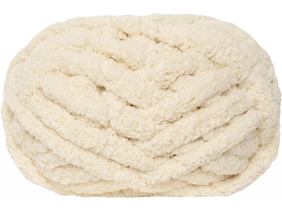 Peças De Fio De Chenille Grosso Para Cobertores Tricotados À Mão, Fio Jumbo Grande Supermacio Slowmoose (bege)