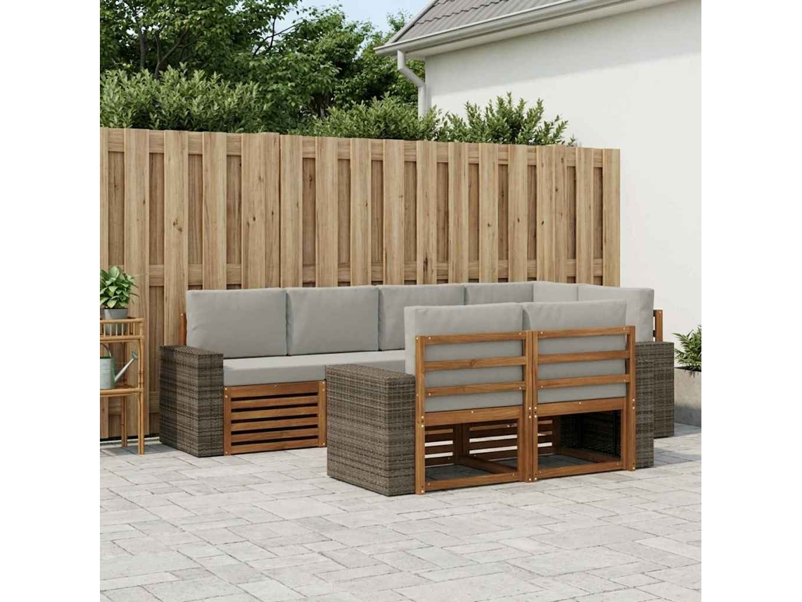 Vidaxl Conjunto De Sofás Para Exterior 7 Unid. Poliéster