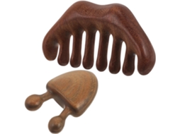 Pente De Massagem Em Madeira Natural Com Dentes Largos, Design Confortável, Ferramenta Facial