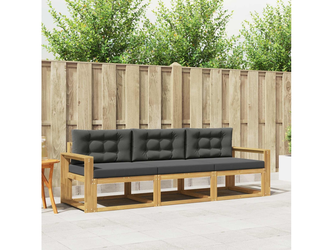 Vidaxl Conjunto De Sofás Para Exterior 3 Unid. Branco E Antracite