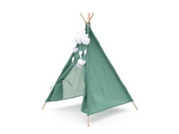 Tipi Infantil Montessori ROBINCOOL Kaplana 80x80x110 cm Dobrável para Uso Interior e Exterior, Fabricado em Tecido Verde