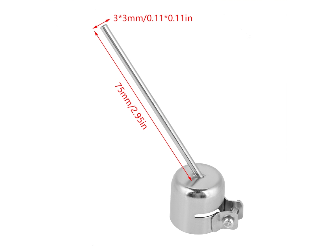Bocal de pistola de ar quente para estação de solda de ar quente 850, acessório para ferramentas de reparo, longo, 3*3mm
