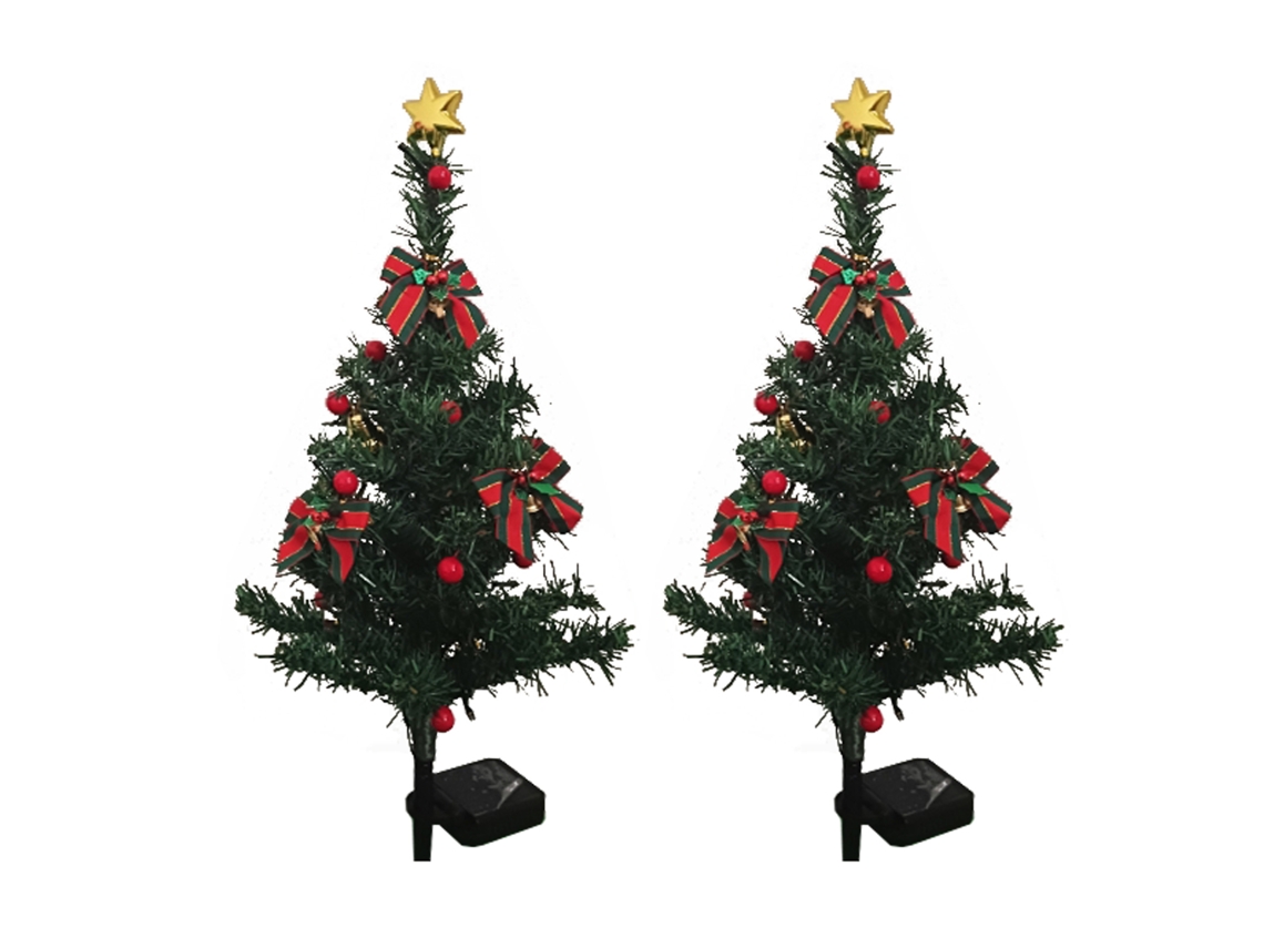 Conjunto de Luzes de Natal Solar para Árvore Externa À Prova de Água com Decorações LAXISCREED