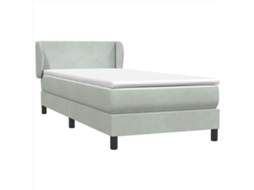 Cama com Molas/Colchão Veludo Cinzento Claro MAISON EXCLUSIVE (80x220 cm)