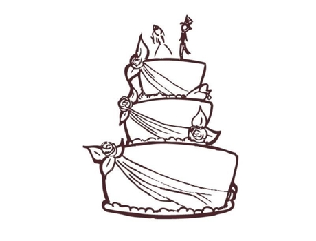 Carimbo de madeira - Bolo de casamento - DTM