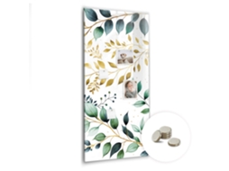 Quadro De Vidro Magnético Padrão Floral Para A Sala De Estar Espelharte (60x120 Cm)