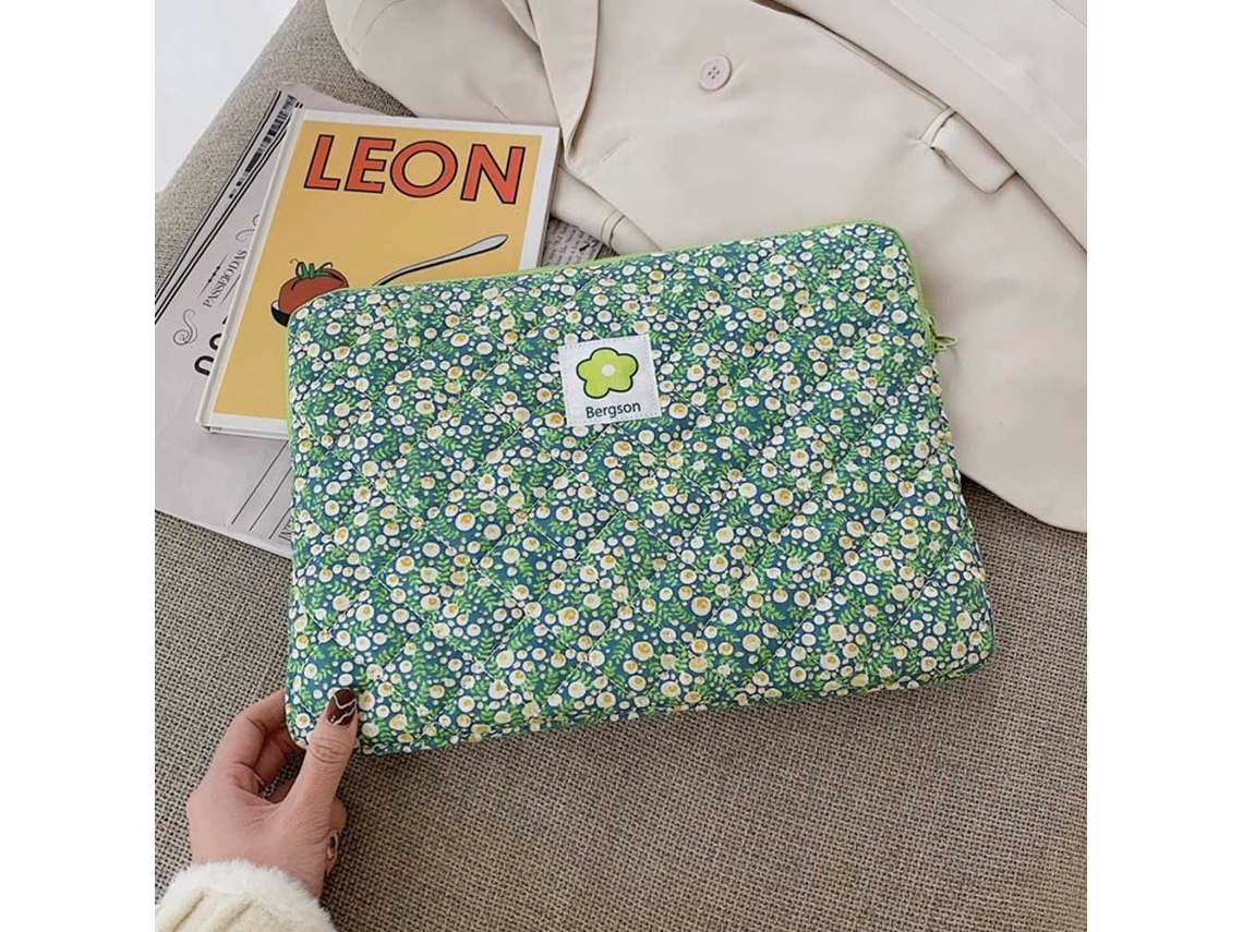 Lurelia Bolsa Para Portátil 13 Polegadas, Resistente À Água, Antichoque, Em Algodão, Verde