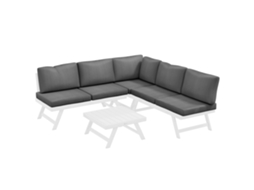 Conjunto Jardim 4 Peças Sofá Poltronas Mesa 115x61x65cm Cinza Branco
