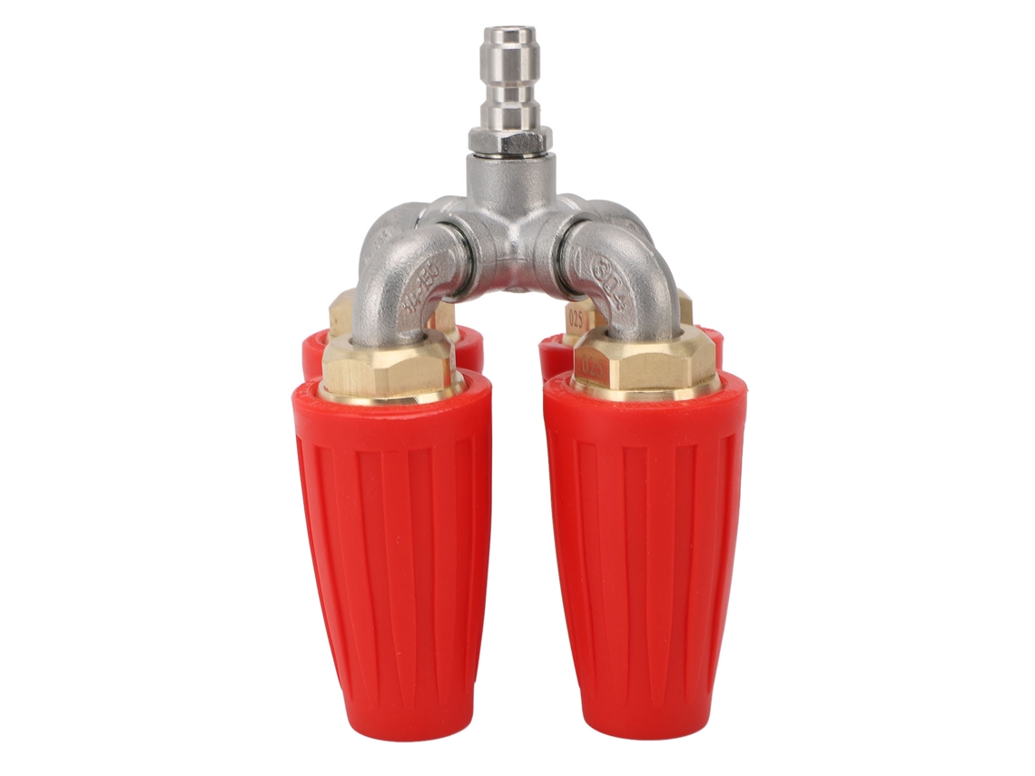 Bico Turbo 4 Em 1 Para Lava Piças Com 4000 Psi, Ponta Turbo Quadrupla, Rotativa, Conector Rápido De 1/4 Polegada, Latão Aço Inoxidável Vermelho Other