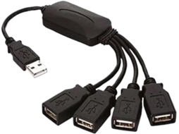 Hub Usb 2.0 Com 1 Entrada E 4 Saídas, Compatível Computadores Pcs.