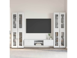 Vidaxl Conjunto De Móvel De Tv Florin 3 Pcs Branco Madeira Processada