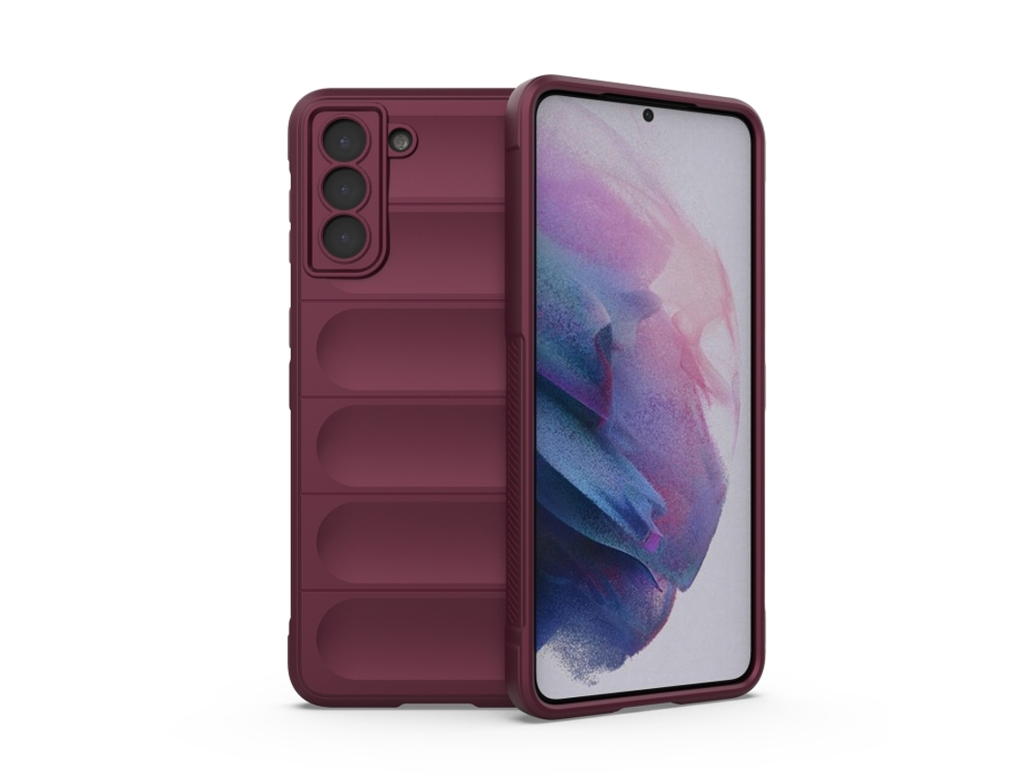 Capa Halinuia Para Samsung Galaxy S21 5g Magic Shield Tpu Flanela Vermelho Vinho (proteção Integral, Interior Em Flanela)