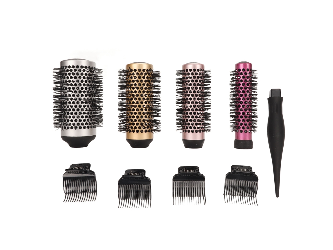 2026 set de 4 Pentes Redondos para Cabelo com Cilindros de Diferentes Diâmetros, Cabo Confortável para Secagem e Penteado