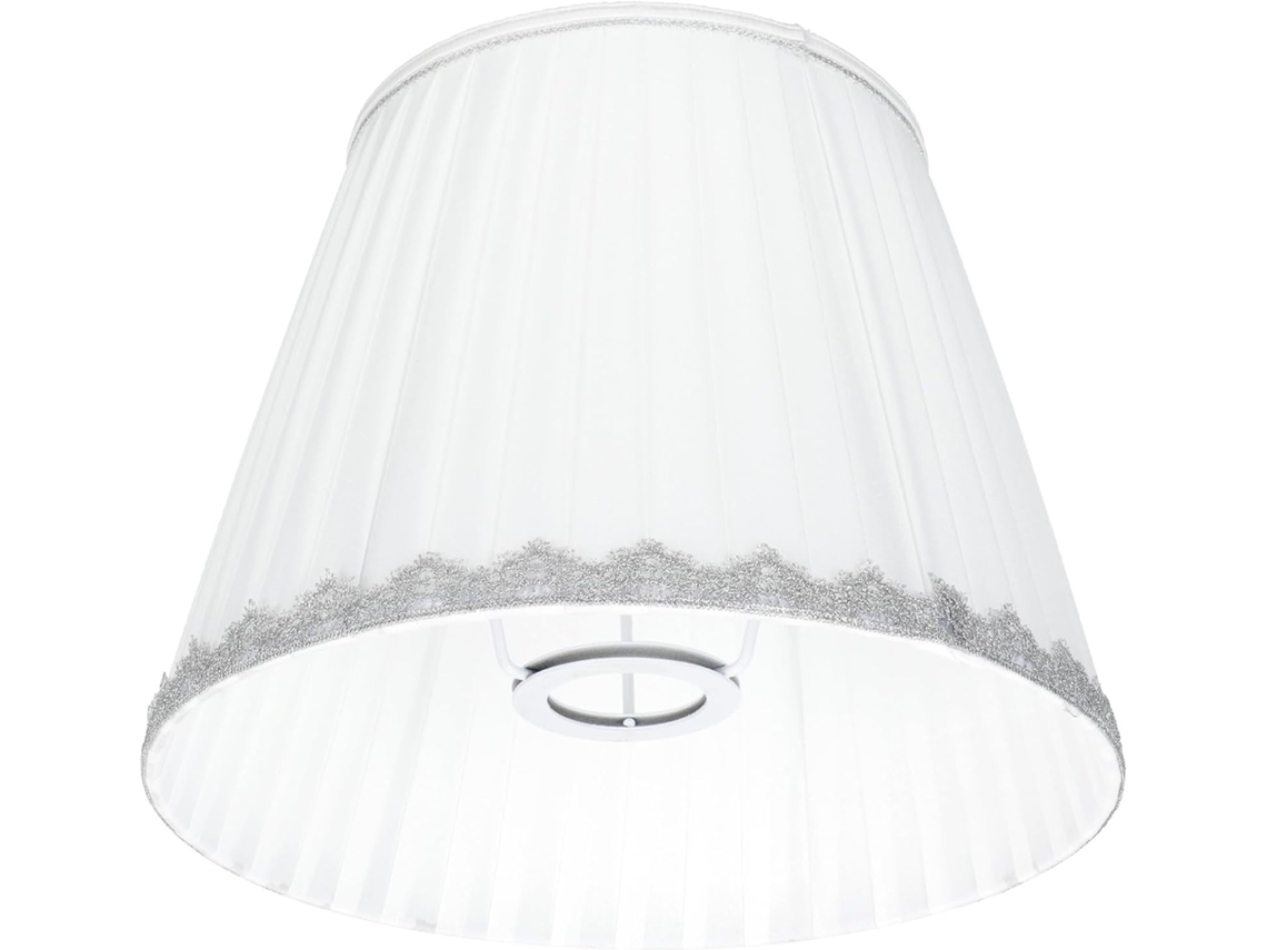 Abajur De Tecido E27, Branco, Estilo Vintage Elegante