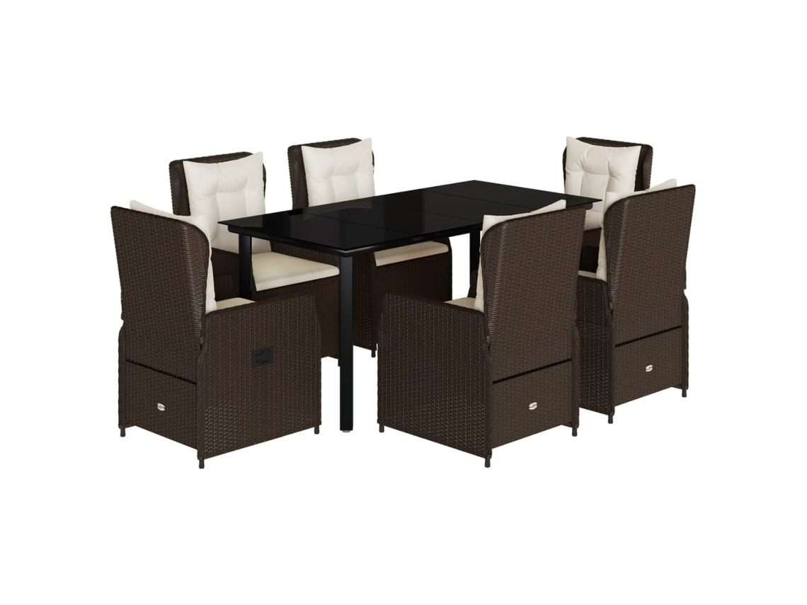 Garden Dining Set, Garden Dining Sets Vidaxl Marrom Rattan / Vime (160 X 80 X 74 Cm)