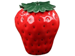 Conjunto De Recipientes Para Alimentos Em Cerâmica No Formato De Morango (vermelho), Com Design Hermético.