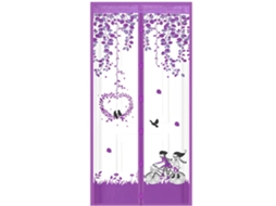 Porta De Tela Magnética 100x210 Cm Com Fechamento Automático E Sem Necessidade De Perfuração, Porta Bicicleta Roxa Zeuxo