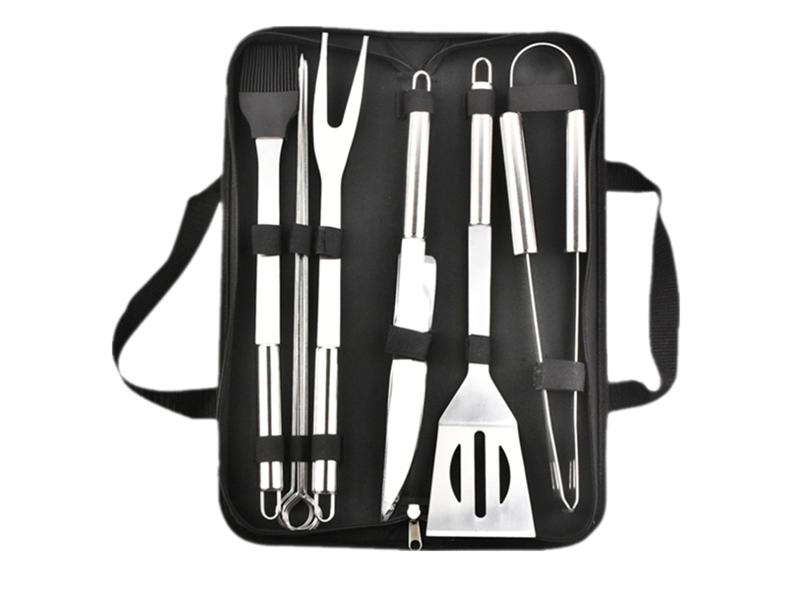 Conjunto De Ferramentas Para Churrasco Profissional De Aço Inoxidável, Acessórios Para Grelha Com Bolsa Prática Aquaforge (9)