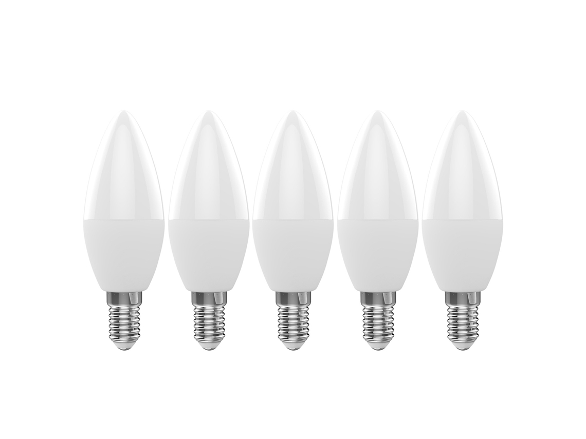 2026 lâmpada Inteligente Wifi Led Rgb+w+c 5w E12 Regulável, Controle por App/voz Alexa, Pacote de 5