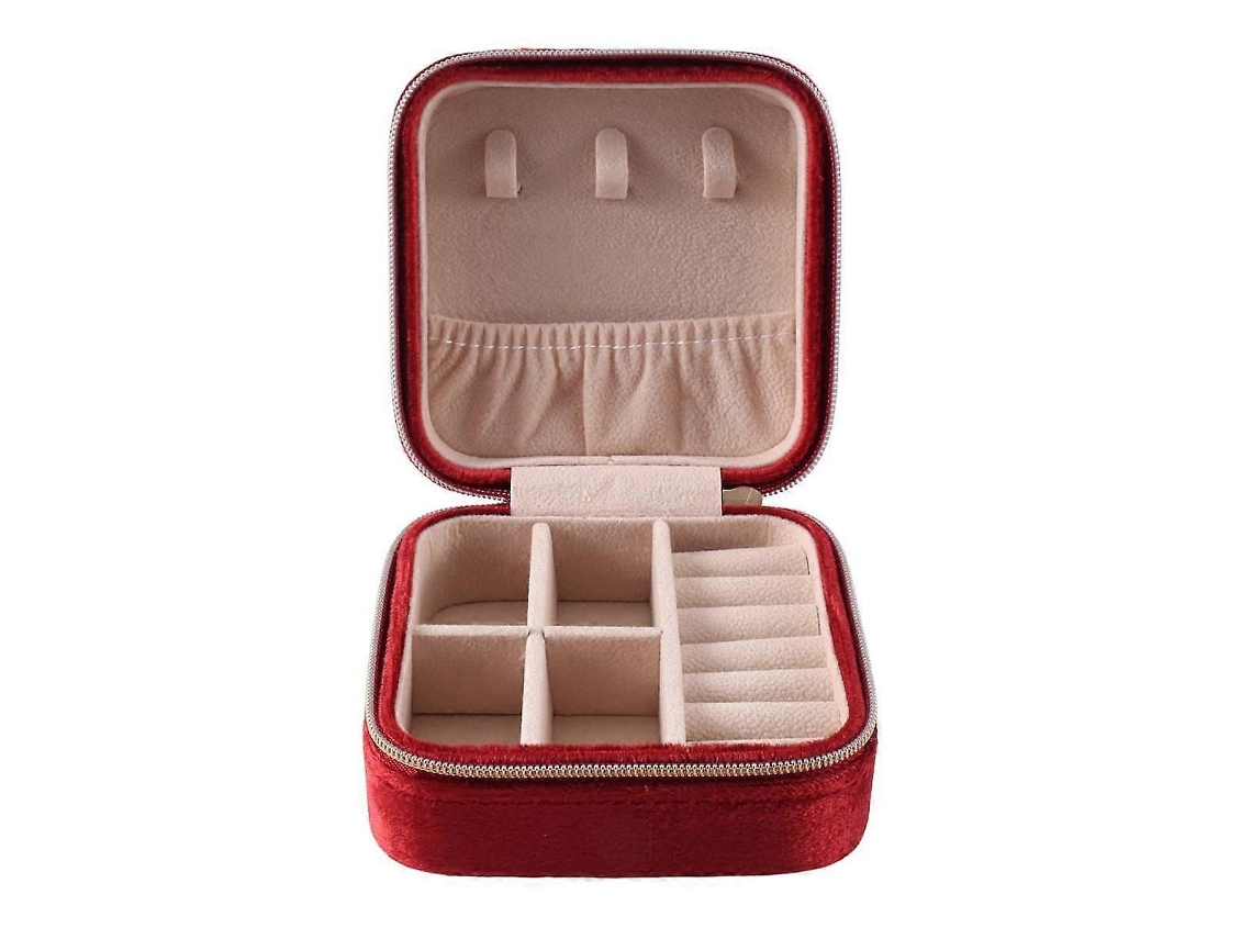 Mini Porta Joias Portátil De Couro Para Viagem, Organizador De Anéis, Estojo Para Presente, Ideal Para Meninas E Mulheres . Hengjian (branco)