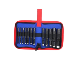 Conjunto de 12 furadores de couro reforçados e profundos para cintos, pulseiras de relógio, bolsas e tecido de lona (3-16 mm)