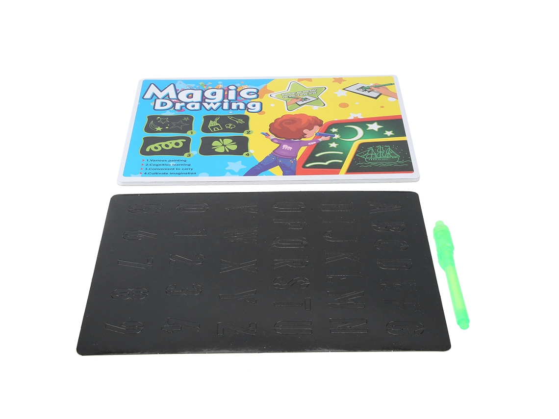 Primerox placa de Pintura Luminosa Fluorescente 3d para Crianças Amarelo Inglês A4