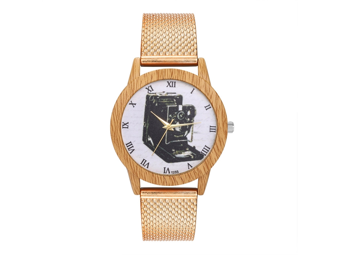 Relógio de pulso analógico Fashion Leisure Quartz Alloy T235-f ouro rosa