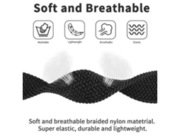 Pulseira trançada Solo Nylonsense para Apple Watch Ultra 3 (preta) Phonecare (15,7 mm e 17,0 mm polegadas)