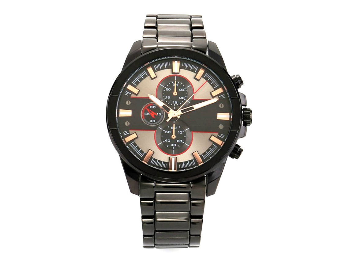Reloj De Pulsera De Aleación Redondo Analógico De Moda Con Esfera Cuadrada Negro