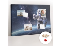 Quadro De Cortiça Com Impressão Astronauta Para O Quarto Das Crianças Espelharte (100x70 Cm)