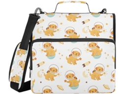 Pasta com 3 argolas e marcador de data, estampa de Gold Retriever, fácil de transportar e organizador de documentos, ideal para...