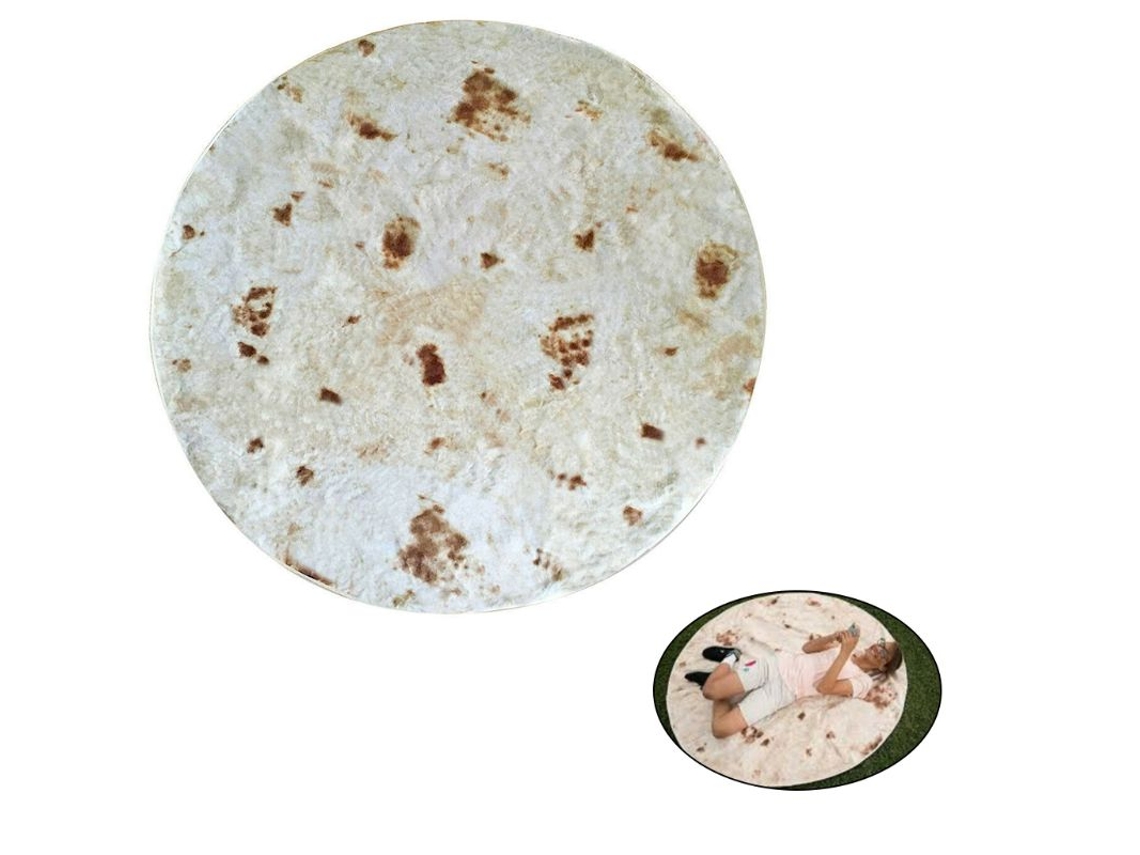 Título: 48\ Cobertor com estampa de burrito Farinha redonda Toalha com padrão de tortilla para adultos e crianças