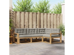 Vidaxl Conjunto De Sofás Para Exterior 3 Pcs Branco E Cinzento-claro