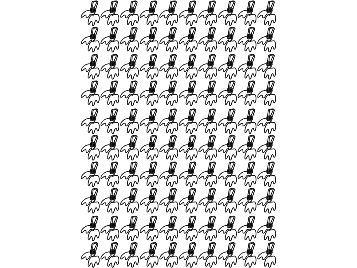 100-Clips Metálicos em Formato Coroa, Clipes Ocos com Cauda Longa, Fixação Forte
