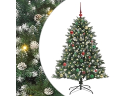 Árvore De Natal Artificial Pré Iluminada Vidaxl Verde Pvc (105 X 105 X 150 Cm)
